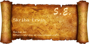 Skriba Ervin névjegykártya